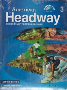 آمریکن هدوی 3 استیودنت بوک با ورک بوک ویرایش دوم رحلی آبی رنگamerican headway work book3